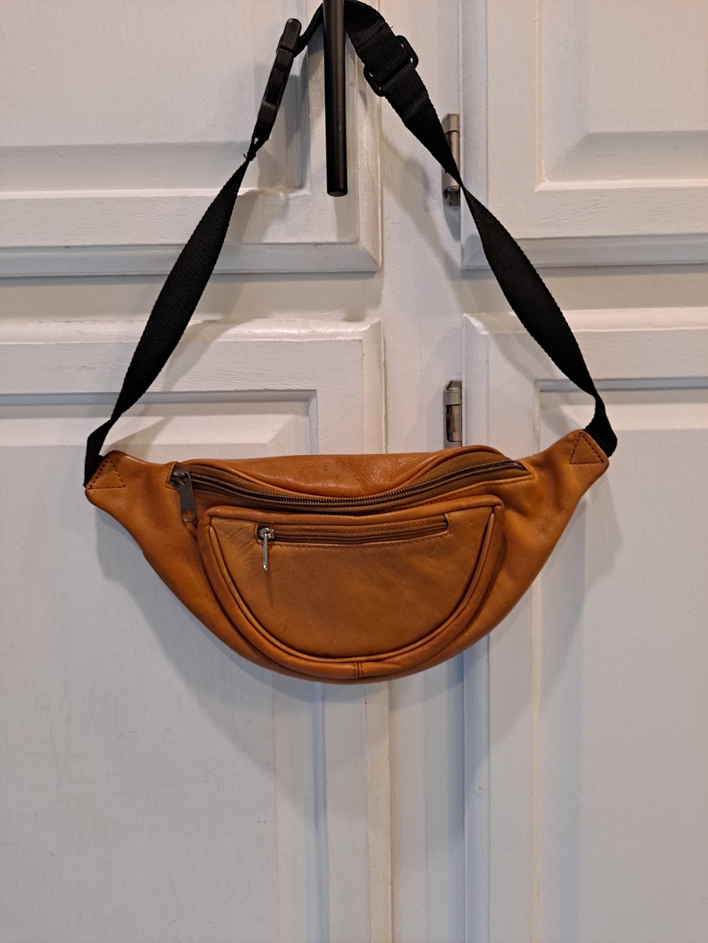 Boulder Ridge Shafmaster Leather Cowhide Tan Unisex Waist Bag Fannypack Retro